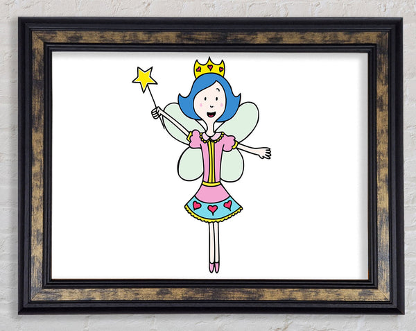 Fairy Princess White Framed Print