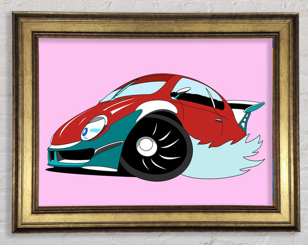 Fast Racecar Pink Framed Print