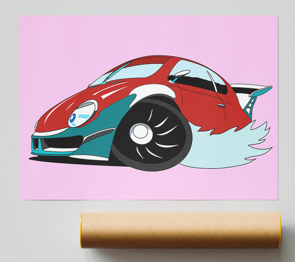 Fast Racecar Pink Giclee Print