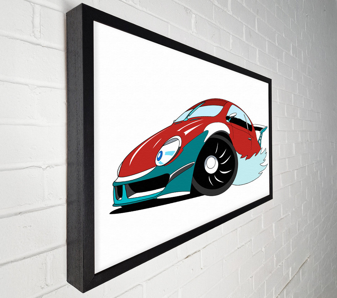  A Canvas Print of Fast Racecar White Canvas Wall Art