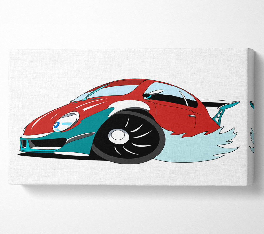  A Canvas Print of Fast Racecar White Canvas Wall Art