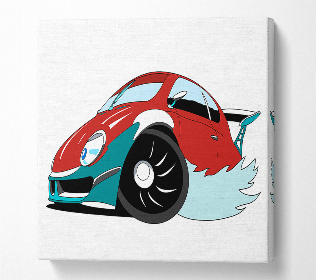  A Canvas Print of Fast Racecar White Canvas Wall Art