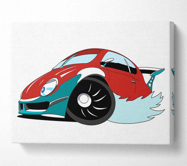  A Canvas Print of Fast Racecar White Canvas Wall Art