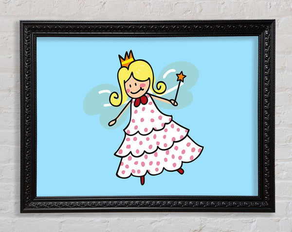 Flying Fairy Baby Blue Framed Print