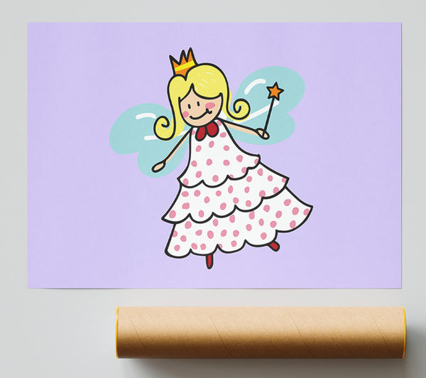 Flying Fairy Lilac Poster