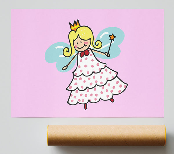 Flying Fairy Pink Giclee Print