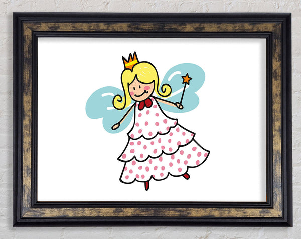 Flying Fairy White Framed Print