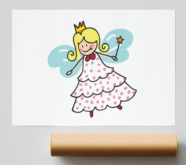 Flying Fairy White Poster