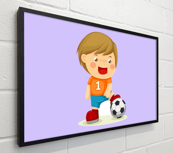 Footballer Standing On Ball Lilac