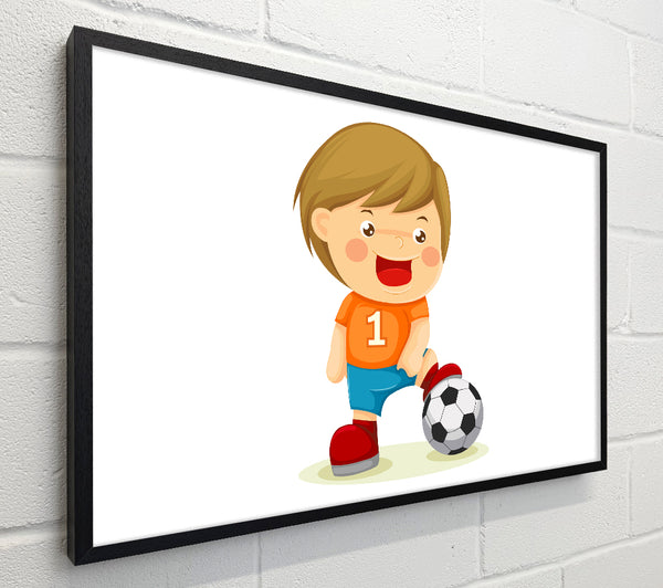 Footballer Standing On Ball White