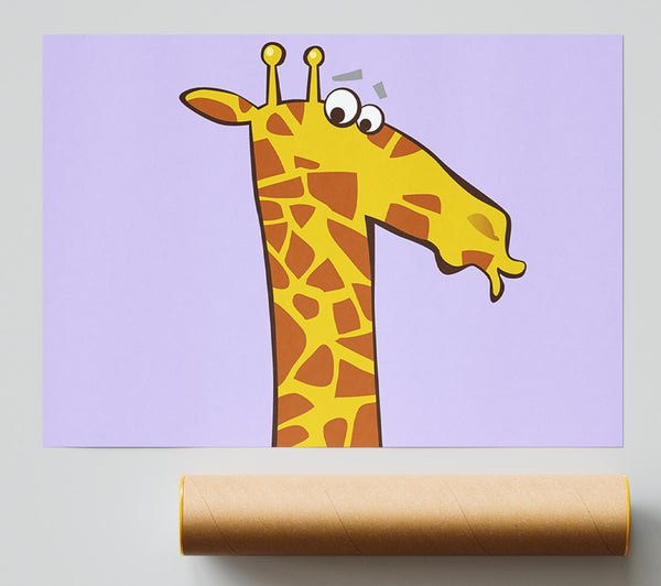 Funny Confused Zebra Lilac Giclee Print