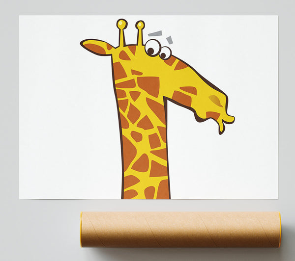 Funny Confused Zebra White Poster
