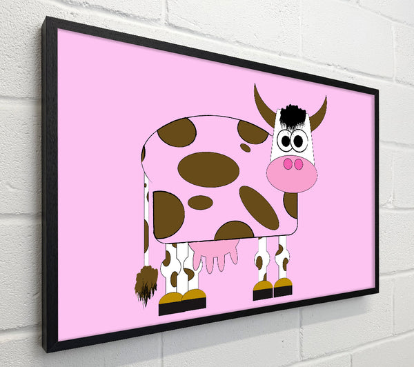 Funny Cow With Hair Pink