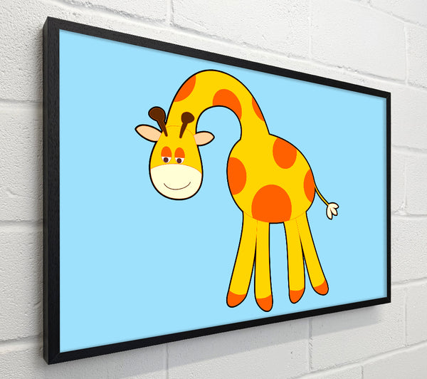 Funny Giraffe Looking Down Baby Blue
