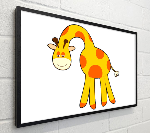 Funny Giraffe Looking Down White