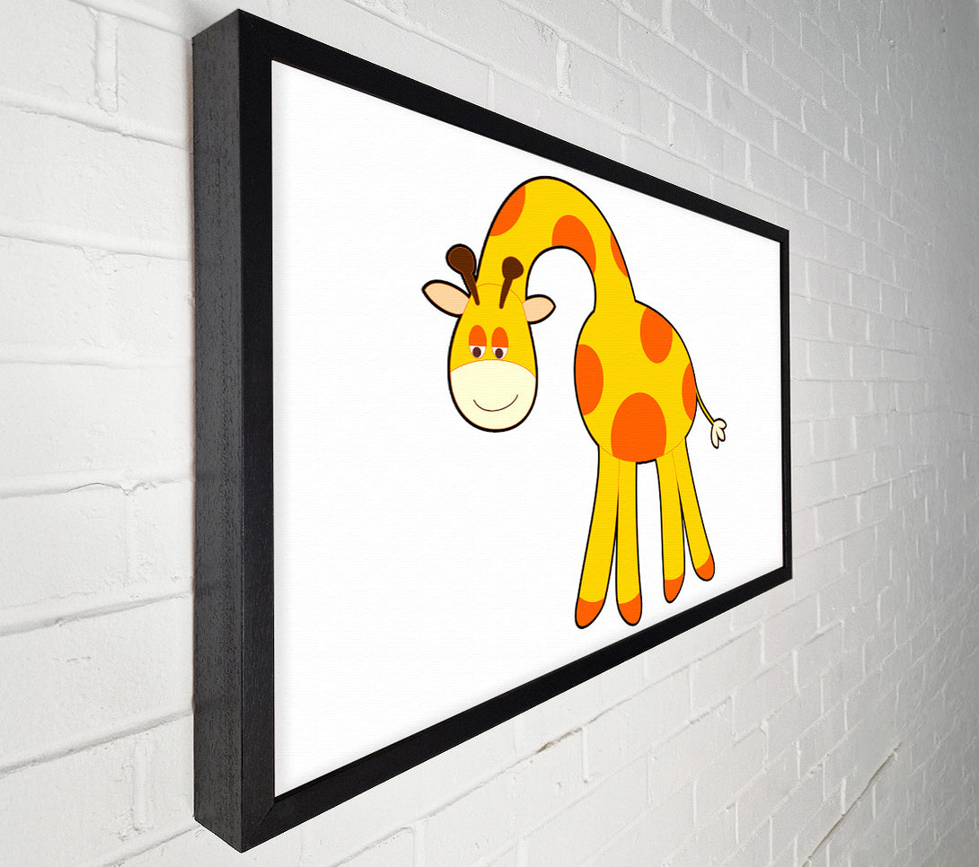  A Canvas Print of Funny Giraffe Looking Down White Canvas Print