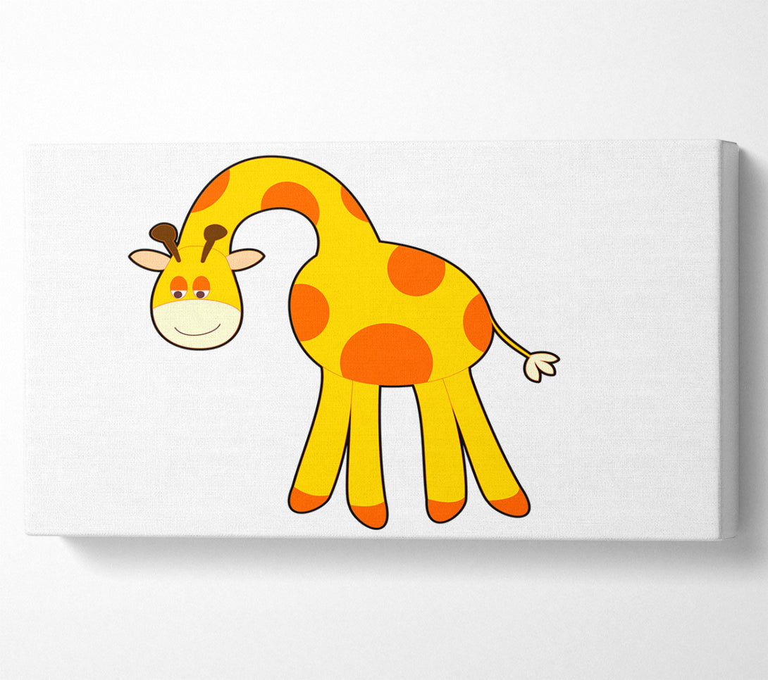  A Canvas Print of Funny Giraffe Looking Down White Canvas Print