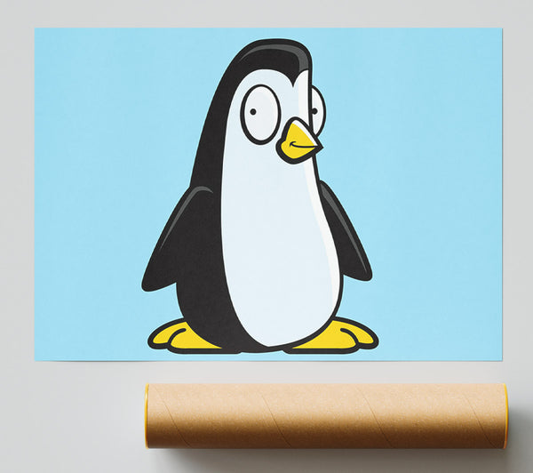 Funny Penguin Baby Blue Giclee Print