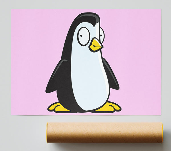 Funny Penguin Pink Giclee Print