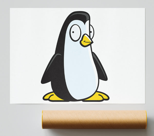 Funny Penguin White Print