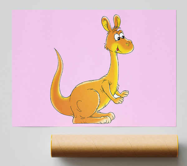 Fuzzy Kangeroo Pink Print