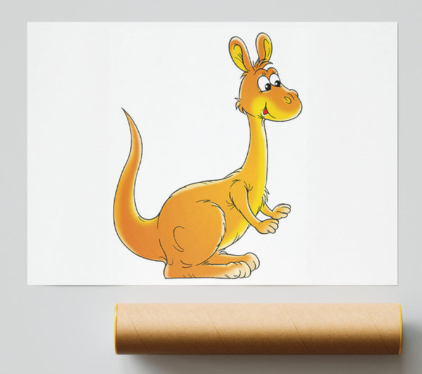 Fuzzy Kangeroo White Print
