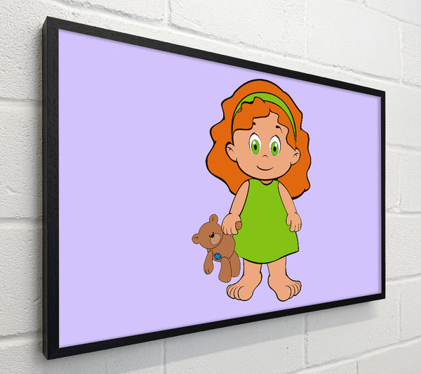 Girl With Teddy Bear Lilac