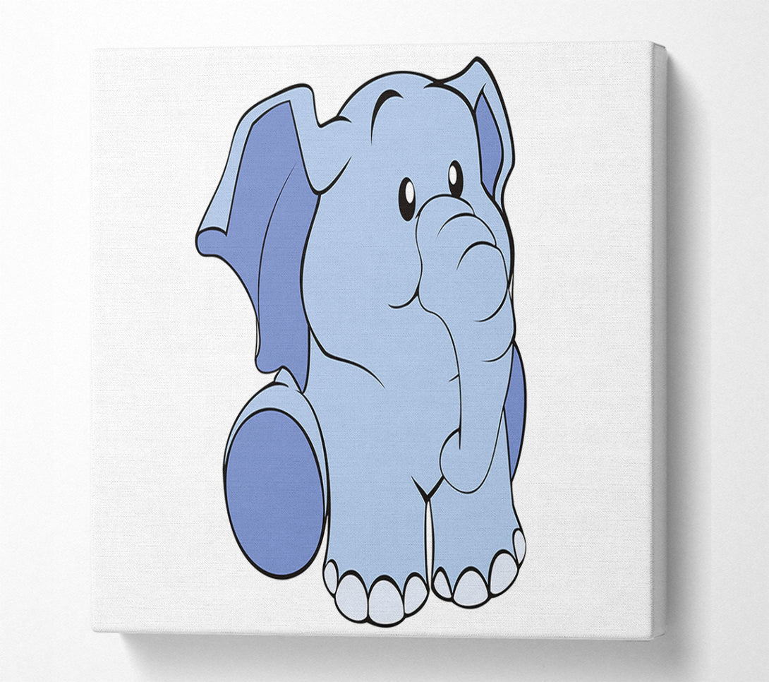  A Canvas Print of Happy Baby Elephant White Canvas Art