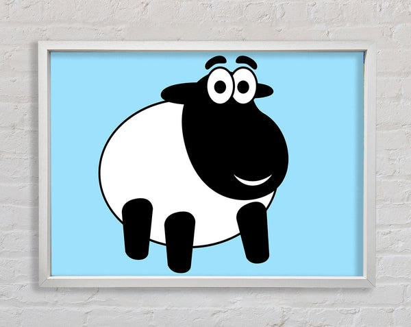 Glücklich, Karikatur, Schaf, Baby Blau
