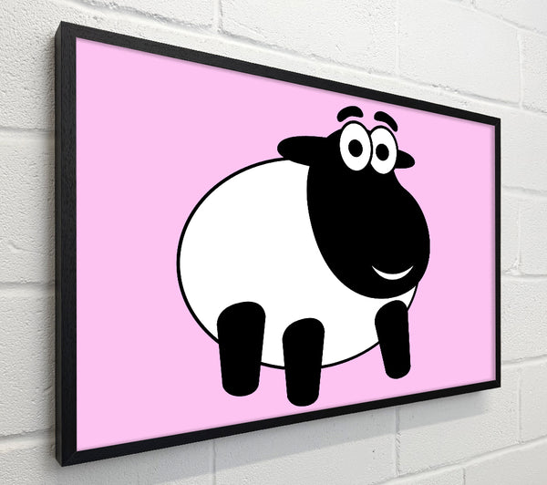 Happy Cartoon Sheep Pink