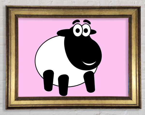 Glücklich, Karikatur, Schaf, Rosa