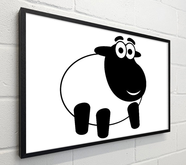 Happy Cartoon Sheep White