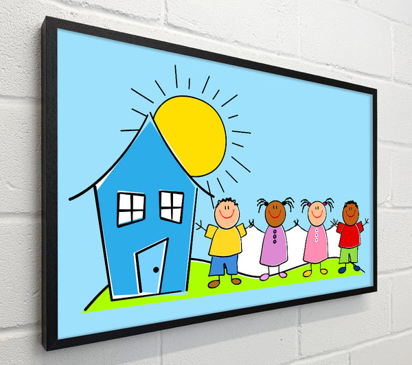 Happy Children In The Sun Baby Blue