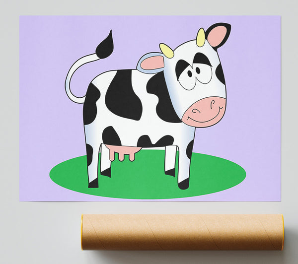 Happy Cow Lilac Print