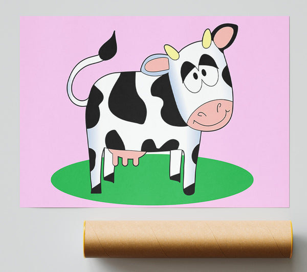 Happy Cow Pink Giclee Print