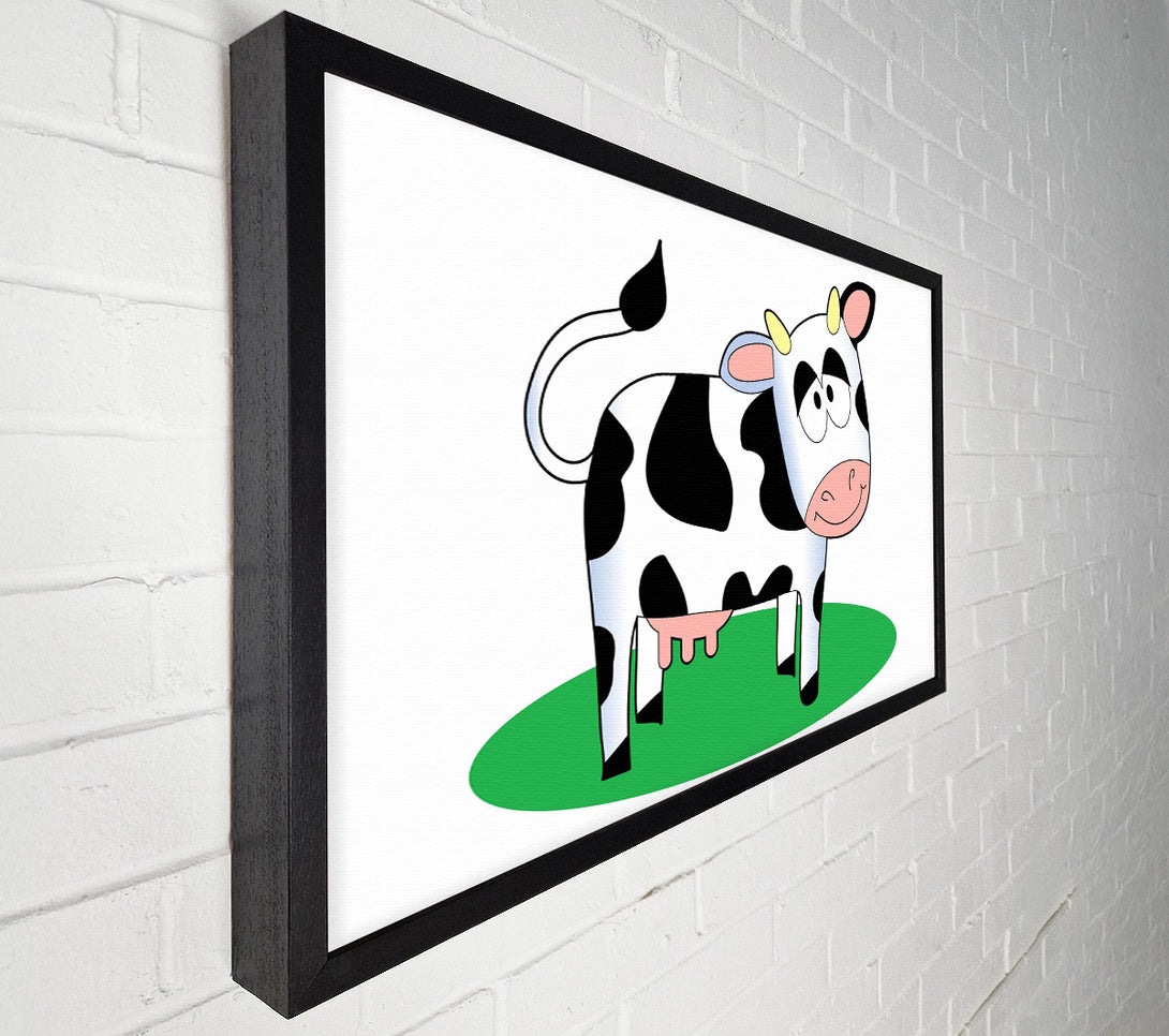  A Canvas Print of Happy Cow White Canvas Art