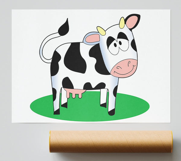 Happy Cow White Giclee Print