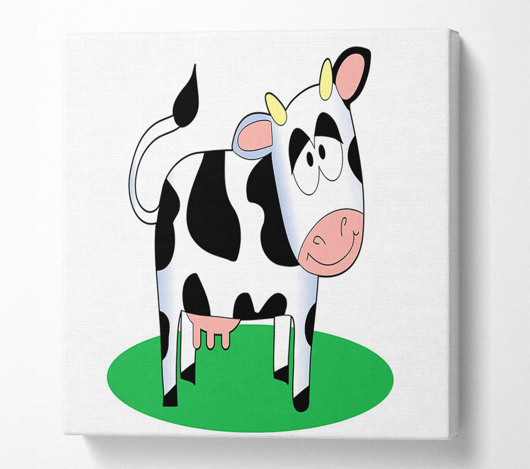 A Canvas Print of Happy Cow White Canvas Art
