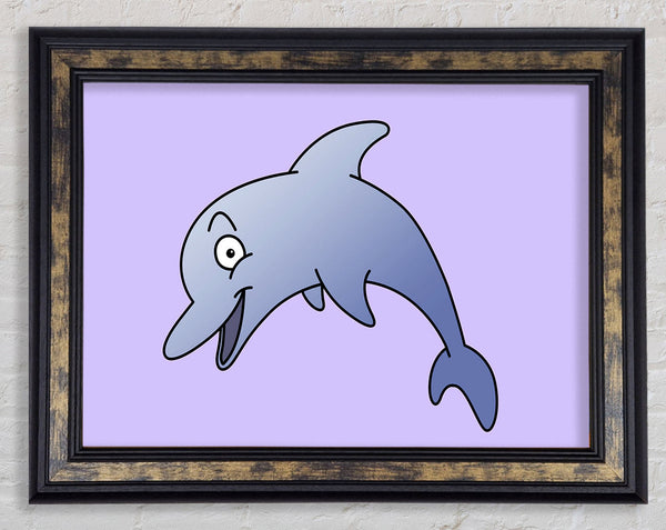 Happy Dolphin Lilac Framed Print