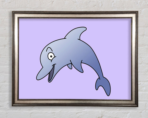 Happy Dolphin Lilac Framed Print