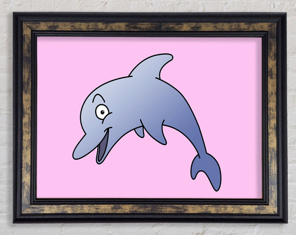 Happy Dolphin Pink Framed Print