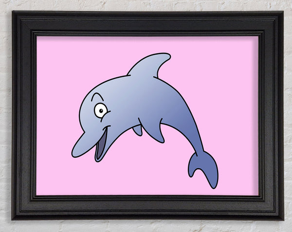 Happy Dolphin Pink Framed Print