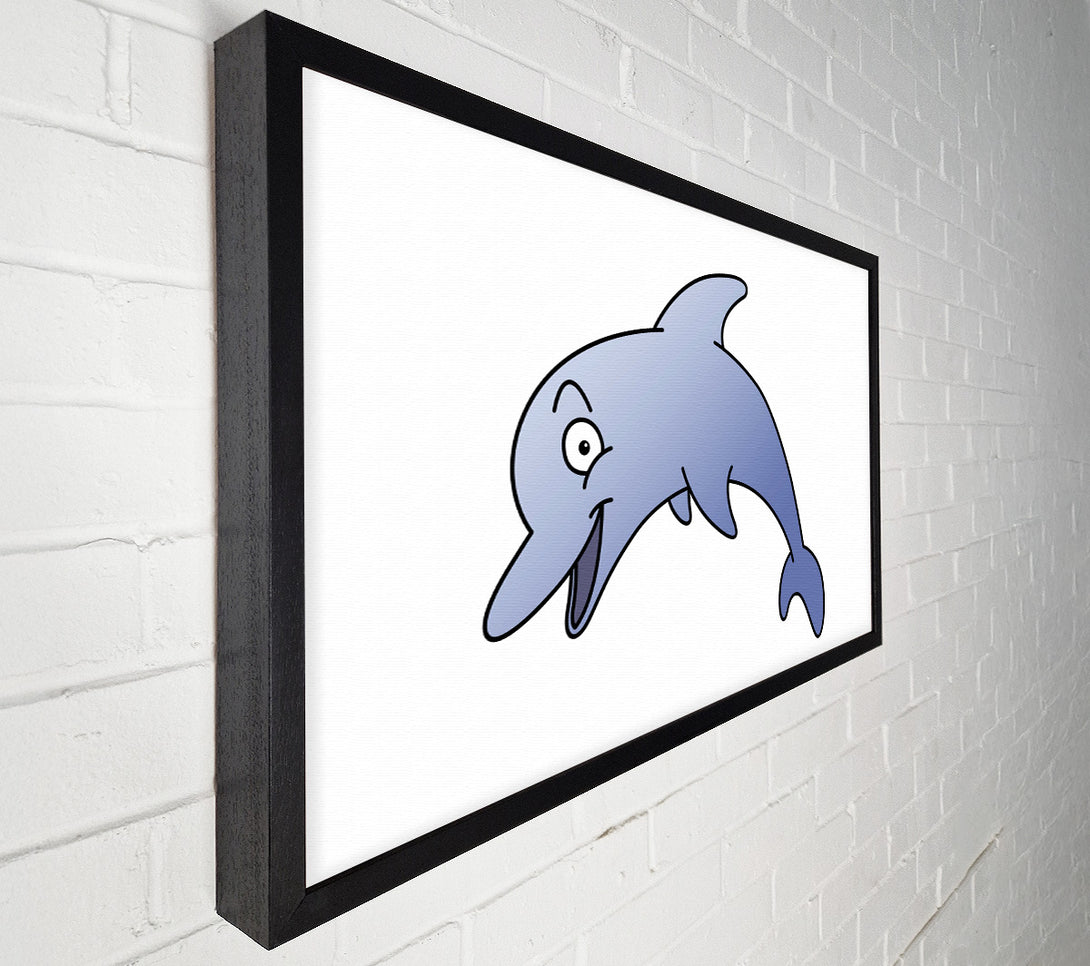  A Canvas Print of Happy Dolphin White Canvas Print
