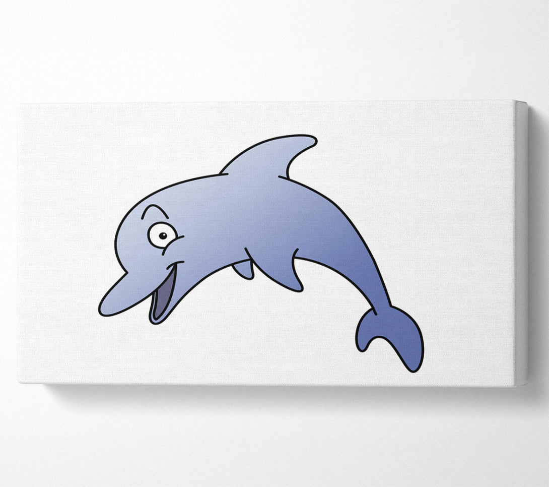  A Canvas Print of Happy Dolphin White Canvas Print