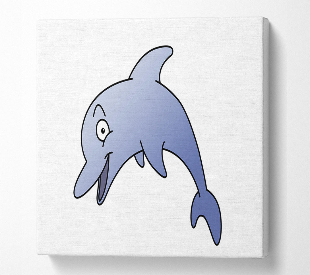  A Canvas Print of Happy Dolphin White Canvas Print