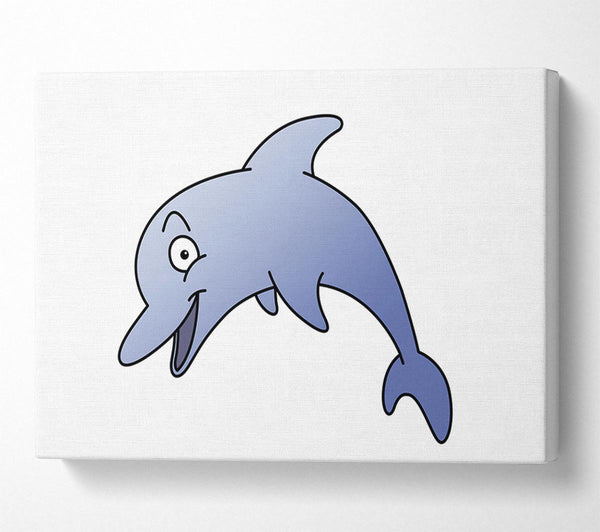  A Canvas Print of Happy Dolphin White Canvas Print