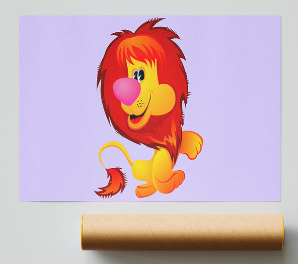 Happy Lion Lilac Giclee Print