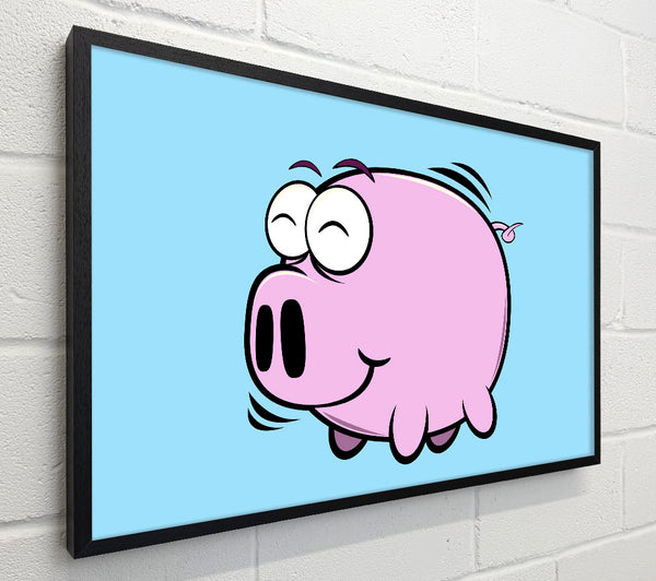 Happy Pig Smiling Baby Blue