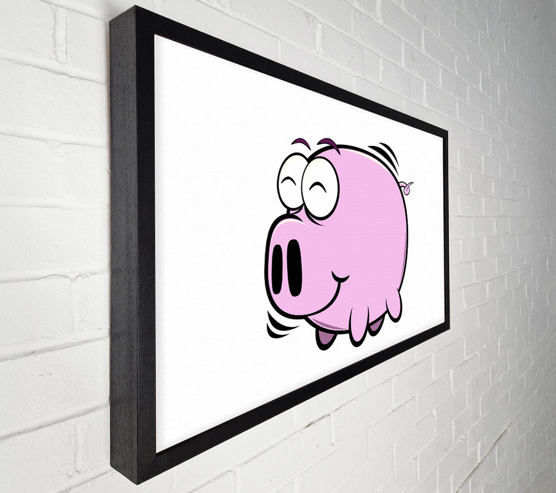  A Canvas Print of Happy Pig Smiling White Canvas Print