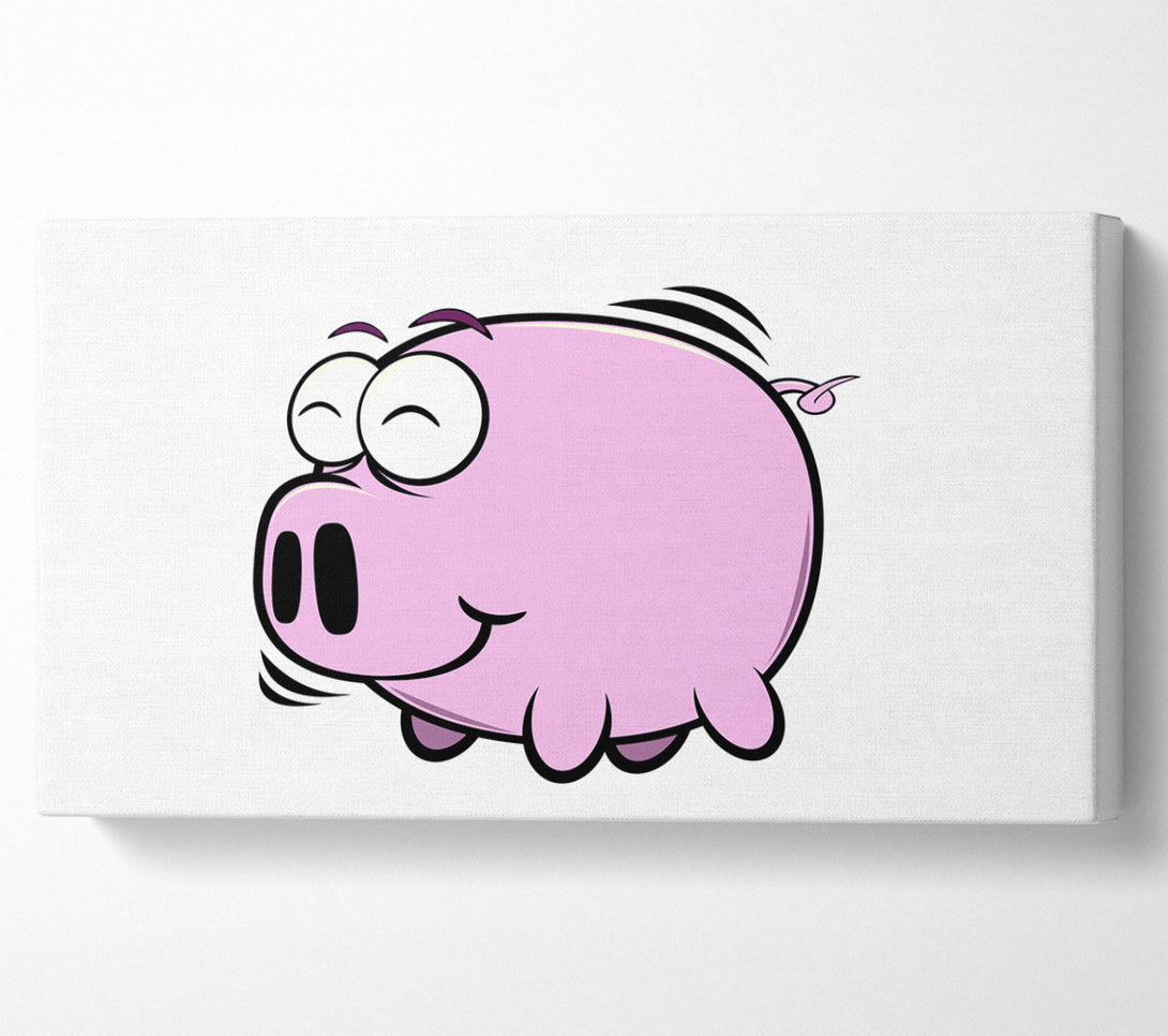 A Canvas Print of Happy Pig Smiling White Canvas Print